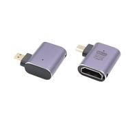 RIIEYOCA 90 Degree Right Angle UHD 8K Micro HDMI to HDMI Adapter,Standard 48Gbps High Speed 2.1 Extender Micro HDMI Male to HDMI Female Support 8K@60Hz,4K@120Hz (2pack)