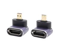 RIIEYOCA 90 Degree Up&Down AngleUHD 8K Micro HDTV to HDTVS Adapter,Standard 48Gbps Extender Micro Male to Female Support 8K@60Hz,4K@120Hz (2pack)