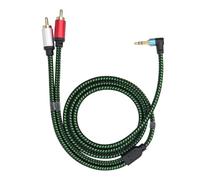 RIIEYOCA 90 Degrees Right Angle 3.5mm to 2 RCA Cable 3FT,2RCA Male to 3.5mm TRS Male Stereo Y Splitter Adapter for Smartphone, Speaker, MP3, Tablet & More (1M)