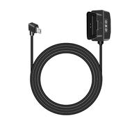 RIIEYOCA Automotive OBD Power Cable for Dash Cam, 90 Degree Right Angle Micro USB to OBD-II Hardwire Adapter with Switch Button Connector Plug and Play 24 Hours Surveillance/Acc Mode (11.5FT/3.5M)