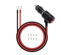 RIIEYOCA Cigarette Lighter Male to O Ring Terminal Harness Cable with Switch ON/OFF,12V-24V Heavy Duty 16AWG 15A Fuse Protection Power Cord for Car Inverter Tire Inflator (1M/3.3Ft)