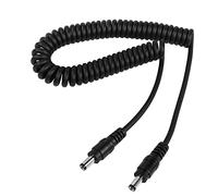 RIIEYOCA Coiled DC 5.5mm x 2.1mm Male to Male Plug Power Adapter Cable for LED Strip, CCTV, Car, Monitors,Stretched up to 1.5M