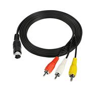 RIIEYOCA DIN 9 Pin to RCA audio Video Composite Cable, 9 Pin Male Plug to 3 RCA Male Stereo AV Wire Connection Wire Cable, for Video Audio Equipment Signal Output-1.8m