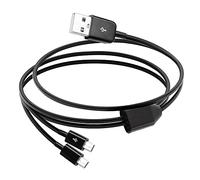 RIIEYOCA Dual Mini USB Splitter Cable,2 in 1 USB 2.0 A male to 2 Mini 5 pin Male Data Sync Charging Cable,Power up to Two Mini USB Devices at Once from a Single USB Port, 1M(Black)