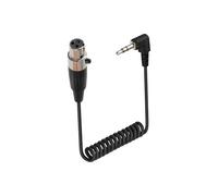 RIIEYOCA Mini XLR 3Pin to 3.5mm TRS Coiled Cable Short, 90 Degree 1/8 inch Jack TRS Male to Mini XLR 3 Pin Female Stereo Microphone Audio Cable for MP3 Players, Phones, Laptops (50cm/1.65ft, 3Pin)