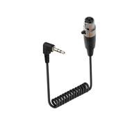 RIIEYOCA Mini XLR 4Pin to 3.5mm TRS Coiled Cable Short, 90 Degree 1/8 inch Jack TRS Male to Mini XLR 4 Pin Female Stereo Microphone Audio Cable for MP3 Players, Phones, Laptops (50cm/1.65ft, 4Pin)