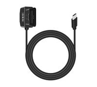 RIIEYOCA OBD Power Cable for Dash Cam, USB C to OBD-II Hardwire Adapter with Switch Button Connector Plug and Play 24 Hours Monitoring/ACC Mode (11.5ft/3.5m)