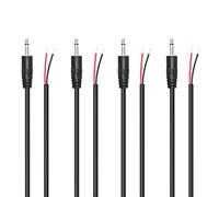 RIIEYOCA Replacement 3.5mm Male Plug to Bare Wire Open End 1/8" TS 2 Pole Stereo Audio Cable for Audio Equipment Installed or Earphone Microphone Cable Repair,1M(4 Pack)
