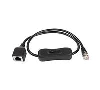 RIIEYOCA RJ12 Telephone Line Switch On/Off 6P6C Male to Female Telephone Land Line Phone Cord with Disconnect Switch, Black, 50CM/1.6Feet