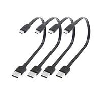 RIIEYOCA Short Micro USB Cable 1FT, Flat Flexible Micro USB to USB A Cable for Phones, Small fan, Bluetooth Speaker,Micro USB Durable Charging and Data Sync Cord,Black(4 Pack)
