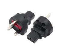 RIIEYOCA UK Plug to IEC C13 Adapter,IEC320 C13 Female to UK England BS1363 3 Prongs Plug Adapter Converter for Desktop PC, Monitors, Printers - Black (2 Pack)