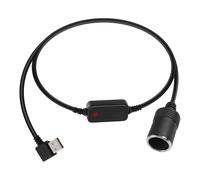 RIIEYOCA USB A Male to Cigarette Lighter Socket Converter Cable, 5V to 12V 90 Degree Right Angle USB A to Cigarette Lighter Female Adapter for Dash Cam, GPS, Driving Recorder (0.3M/1FT)