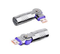 RIIEYOCA USB C female to Micro USB male 180 degrees Rotatable dual interface Data Adapter,5V 3A 480Mpbs USB C to Micro Rotary Fast Charger Extender for mobile phones, computers, etc (2-Pack)