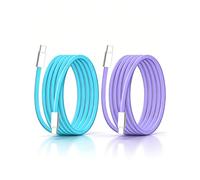 RIIEYOCA USB C to USB C Cable,240W Flat Silicone USB-C Fast Charging Cable with USB 2.0 480Mbps Data Transfer,Type C Charger Cord Compatible with Phone, Pad,2m/6.5ft (2-pack)