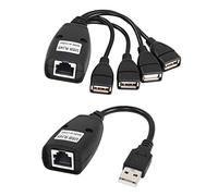 RIIEYOCA USB Extender with 4-port USB hub, Over Cat5e/ Cat6 Cable Connection up to 50m/165ft RJ45 Lan Extension,Plug and Play, No Driver,Apply for Mouse, Keyboard, Printer, Camera