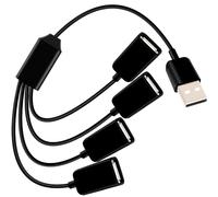 RIIEYOCA USB Splitter Y Cable,4 in 1 USB 2.0 A Male to 4 USB Female Jack Data Sync Charging Cable,Multi USB Ports Power Extension Hub Cable for PC/Car/Laptop/U Disk,0.3M