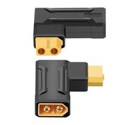 RIIEYOCA XT60 Male to Female Connector, 90 Degree Right Angle XT60 Gender Changer no Wire Adapter for RC car, FPV drone, LiPo Battery, Laptop Power Supplies, etc (mf,R)