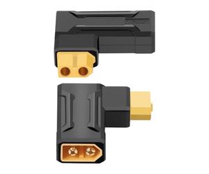 RIIEYOCA XT60 Male to Female Connector, 90 Degree Right Angle XT60 Gender Changer no Wire Adapter for RC car, FPV drone, LiPo Battery, Laptop Power Supplies, etc (mf,R)