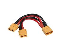 RIIEYOCA XT60 Parallel Battery Connector Adapter Dual Extension XT60 Y Splitter 1-Male to 2-Female 14AWG Cable for RC Mode Helicopter Quadcopter