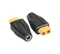 RIIEYOCA XT60 to DC5521 Connector, XT60 Female to DC 5.5mm X 2.1mm Female no Wire Adapter for RC car, FPV drone, LiPo Battery, Laptop Power Supplies, etc (2PCS)