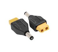 RIIEYOCA XT60 to DC5521 Connector, XT60 Female to DC 5.5mm X 2.1mm Male no Wire Adapter for RC car, FPV drone, LiPo Battery, Laptop Power Supplies, etc (2PCS)