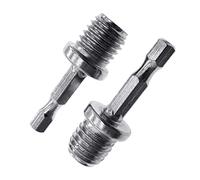 Riiichflowshop 2 Pcs/Set Hexagon Drill Chuck Connecting Rod Adapter 1/4 M14 Polishing Disc Connection Hexagon Connecting Rod Accessory Stainless Steel