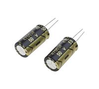 Riiichflowshop 2Pcs 18 * 35mm 4700uF 50V Aluminum Electrolytic Capacitor 105°C Dimension