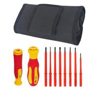 Riiichflowshop Insulated Screwdriver Set VDE Electrician Screwdriver Changeable Screw Driver with Bag Essential Tool for Home and Use Cr V Tip+PP+TPR Handle