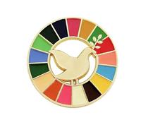 Riiichflowshop Peace Pattern Lapel Pin United Nations Brooch With 17 Colors Sustainable Development Goals Badge Clothes Decoration