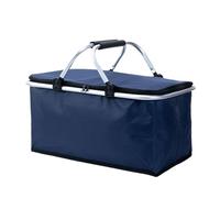 Riiichflowshop Portable 30L Insulated Picnics Basket Sturdy Aluminum Frame Foldable Basket For Camping And Beach Outings Shopping Bag