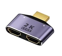 Riiichflowshop Splitter 1 in 2 Out 2K Splitter for FullHD 2K@60HZ 1920x1080 3D Splitter (1 Source to 2 Displays) White Silver