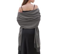 RIIQIICHY Grey Pashmina Shawls and Wraps for Women Wedding Ladies Winter Scarf