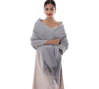 RIIQIICHY Ladies Grey Scarf Pashmina Shawls and Wraps for Wedding Scarfs for Women Winter Warm