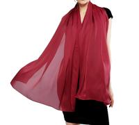 RIIQIICHY Silky Burgundy Pashmina Shawls and Wraps for Women Wedding Ladies Lightweight Scarf