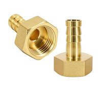 RIIRCSGE 2 Pcs Brass Barb Hose Fitting Connector Adapter, 10mm Barbed x G1/2 Female Pipe, Tap Hose Connector, Hosepipe Connectors Fittings for Water, Fuel, Air