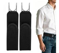 RIIRCSGE 2PCS No Buckle Belts for Men Women, Metal Hook Buckless Belt, Unisex Elastic Belt Adjustable Invisible Mens Belts Side Waist Loop for Jeans, Work, Casual, Business