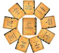 Riiriou 10 Sets Christian Notebooks Bulk Prayer Journals Inspirational Christian Gifts Bible Notebook with Bible Verse Pens for Women Men Church Members Bible Study Groups & Church Families