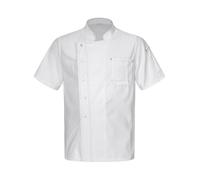 Riismen Unisex Professional Chef Coat Short Sleeve Chef Jacket Food Service Work Uniform White M