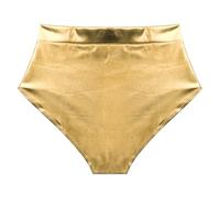 Riismen Women's Metallic High Waist Dance Panties Festival Bottoms Nightclub Boyshorts Hot Pants Gold L