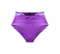 Riismen Women's Metallic High Waist Dance Panties Festival Bottoms Nightclub Boyshorts Hot Pants Lavender L