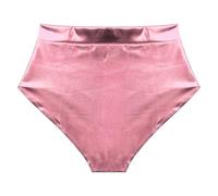 Riismen Women's Metallic High Waist Dance Panties Festival Bottoms Nightclub Boyshorts Hot Pants Pink L