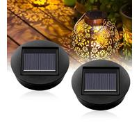 Riisoyu 2 Pack Solar Lights Replacement Parts, 8 cm Solar Lights Replacement Top LED Bulb Smart Waterproof replacements Panels, for Outdoor Hanging Lanterns, Garden Patio Decor