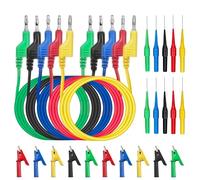 Riisoyu 25 Pcs Multimeter Tests Leads Kit, 1m Multimeter Test Leads Cable 4mm Insulated Double Ended Banana Plugs Test Wires and Crocodile Clips for Voltage Tester