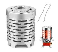 Riisoyu Mini Camping Heater, Traveling Stove Heater with Handle Portable Stainless Steel Tent Heating Cover solo stove for Camping Hiking Picnic Outdoor Sliver