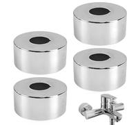 Riisoyu Set of 4 Rosette for Shower Taps, 66 x 25 x 30 mm Heating Pipe Rosettes Cover Rosette Stainless Steel Pipe Cover Decorative Durable Rosette Tap for Fittings Shower Mixer Radiator