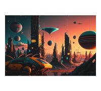 Riivvdise Aquarium Background Night City Cyber Punk Landscape Terrarium Background Beyond Generation and Futuristic of Sci-Fi Capital City Fish Tank Backdrop Reptile Habitat Background Vinyl 30x12in
