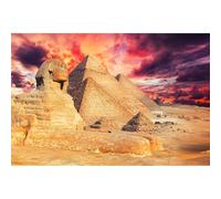 Riivvdise Pyramids with Sphinx Aquarium Background Sunset Great Sphinx and The Pyramids Terrarium Background The Great Egyptian Pyramids Fish Tank Background Sphinx Reptile Habitat Background 72x24in