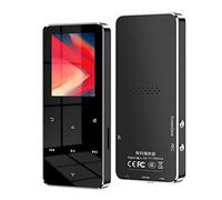 RIJAHO MP3 Player with Bluetooth 5.0, Touch Buttons with 1.8-inch Screen, Digital Music Player Speaker with FM Radio Recorder HiFi, Alarm Clock Pedometer Wired Headphones (32GB, BLACK)