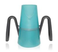 RiJe Dysphagia Regulating Drinking Cup for Difficulty Swallowing Disorders - Controlled Sips Adult Size (8oz) Cup Prevents Aspiration - 2 Handles for Secure Grip - Adjustable 3-15cc, Made in Canada