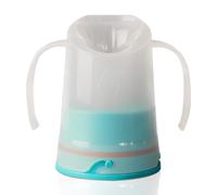 RiJe Petite Dysphagia Regulating Drinking Cup for Difficulty Swallowing Disorders (5 oz) - Controlled Sips Cup Prevents Aspiration - 2 Handles for Secure Grip - Adjustable 4cc-12cc, Made in Canada